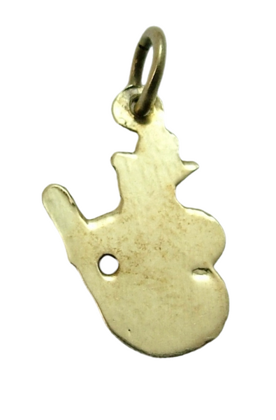Vintage 1950's 14ct 14k Gold & Enamel Snowman Charm