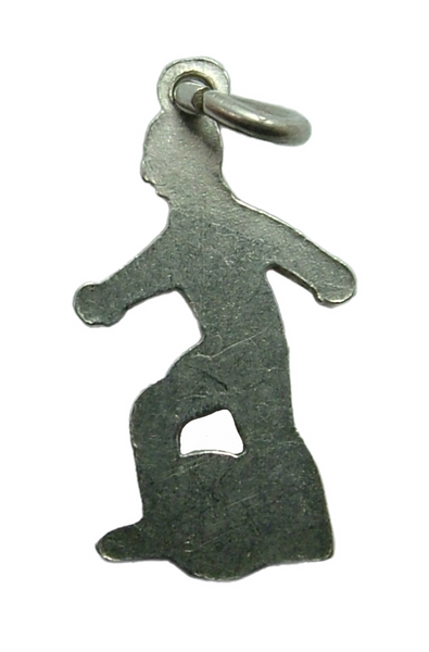 Vintage 1950's Silver & Red Enamel Footballer Charm