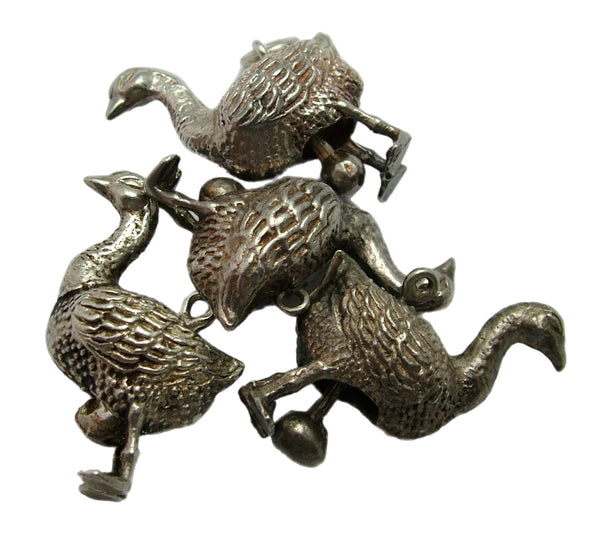 Large Vintage 1960's Articulated Silver Goose Charm That Lays an Egg Silver Charm - Sandy's Vintage Charms