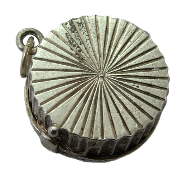Vintage 1970's Silver Opening Charm Working Compass Inside
