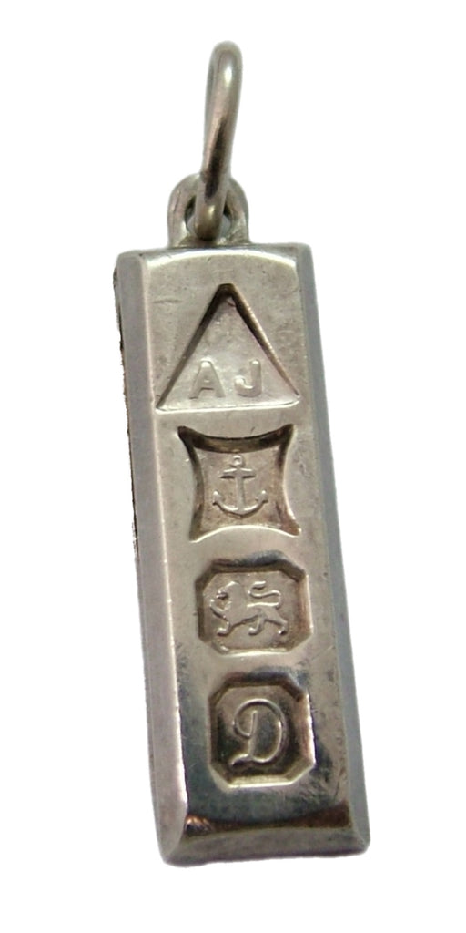 Vintage 1970's Solid Silver Miniature Ingot Charm HM 1978/79 Silver Charm - Sandy's Vintage Charms