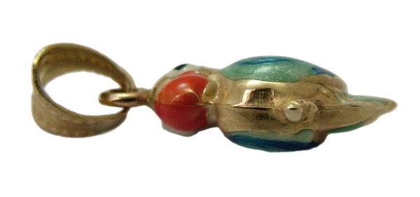 Vintage 1980's Italian 9ct Gold & Enamel Parrot Charm Gold Charm - Sandy's Vintage Charms