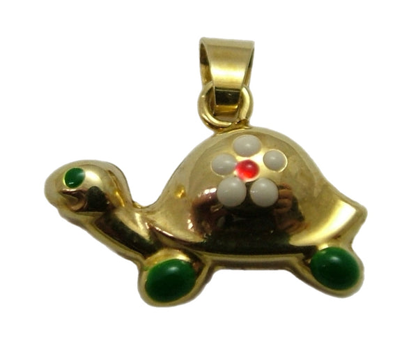Vintage 1980's Italian 9ct Gold & Enamel Tortoise Charm Gold Charm - Sandy's Vintage Charms