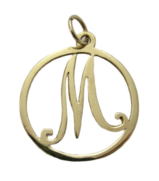 Vintage 1970’s Solid 9ct Gold Initial Letter "M" Charm HM 1975 Gold Charm - Sandy's Vintage Charms