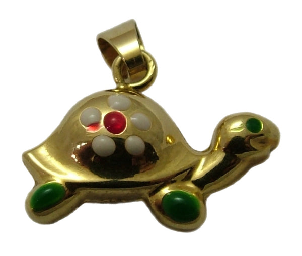 Vintage 1980's Italian 9ct Gold & Enamel Tortoise Charm Gold Charm - Sandy's Vintage Charms