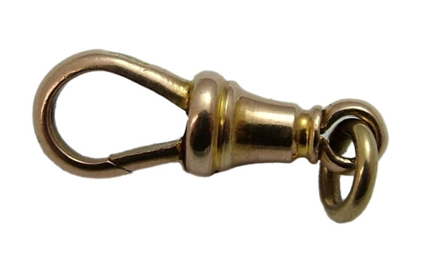 Small Antique Edwardian c1905 Solid 9ct Rose Gold Dog Clip Fastener - For Hanging Fobs & Charms Gold Charm - Sandy's Vintage Charms