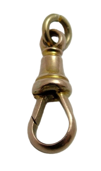 Small Antique Edwardian c1905 Solid 9ct Rose Gold Dog Clip Fastener - For Hanging Fobs & Charms Gold Charm - Sandy's Vintage Charms