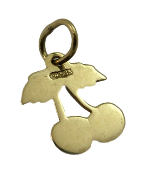 Small Vintage 1950’s 14ct 14k Gold & Enamel Pair of Cherries Charm Gold Charm - Sandy's Vintage Charms