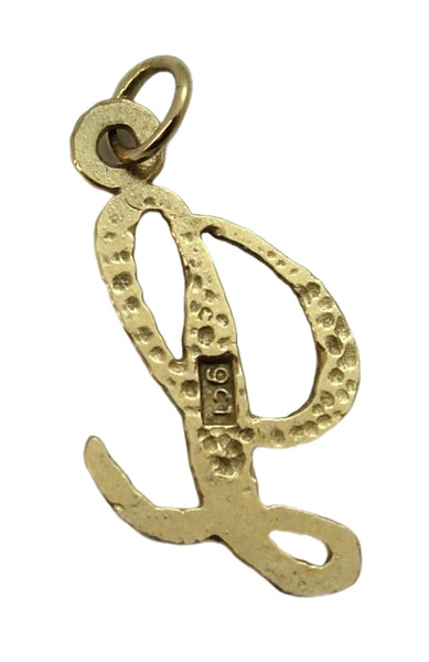 Vintage 1970’s Solid 9ct Gold Script Letter "L" Charm Gold Charm - Sandy's Vintage Charms