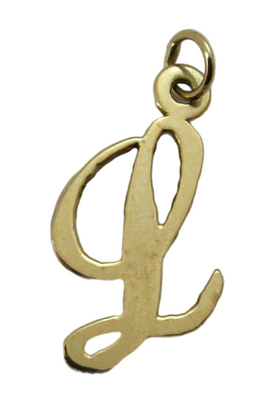Vintage 1970’s Solid 9ct Gold Script Letter "L" Charm Gold Charm - Sandy's Vintage Charms
