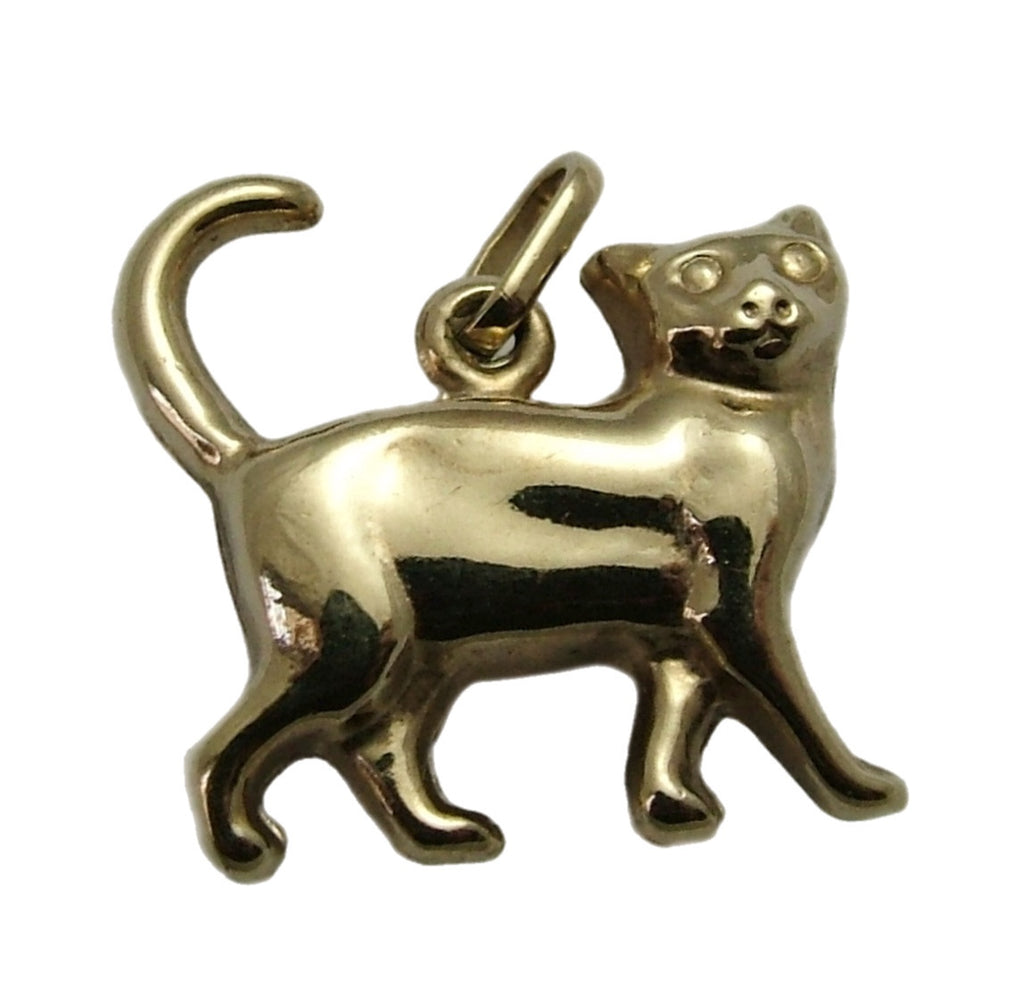 Vintage 1980's 9ct Gold Hollow Cat Charm