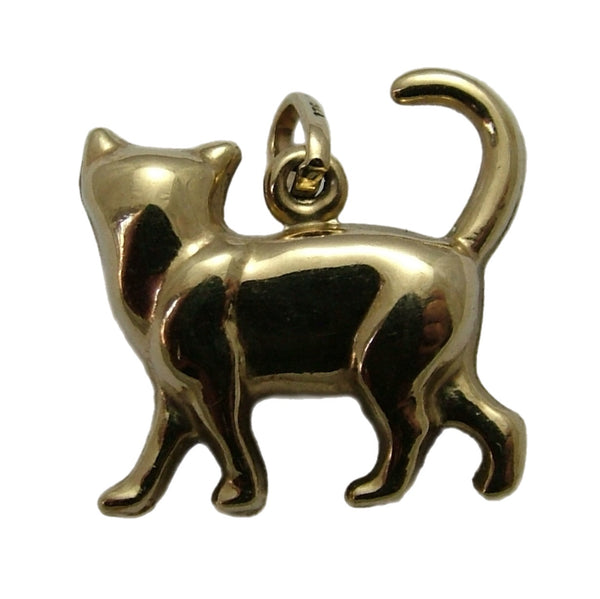 Vintage 1980's 9ct Gold Hollow Cat Charm