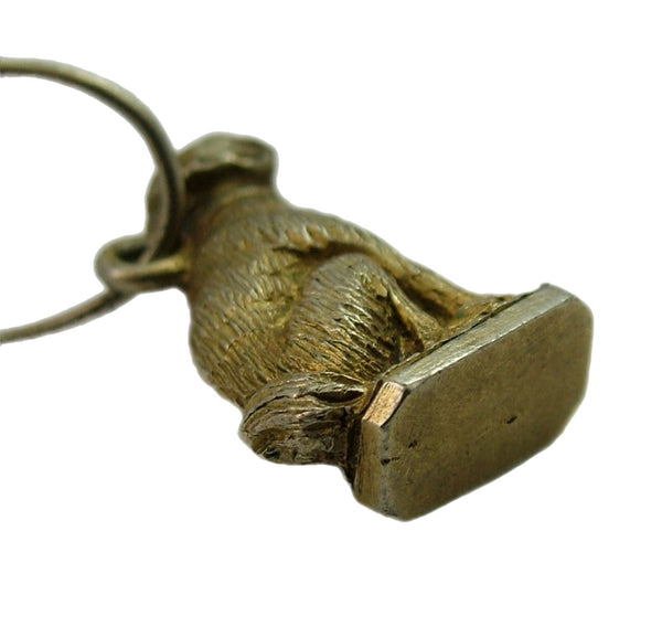 Antique Victorian Gilt Metal Dog Charm Antique Charm - Sandy's Vintage Charms