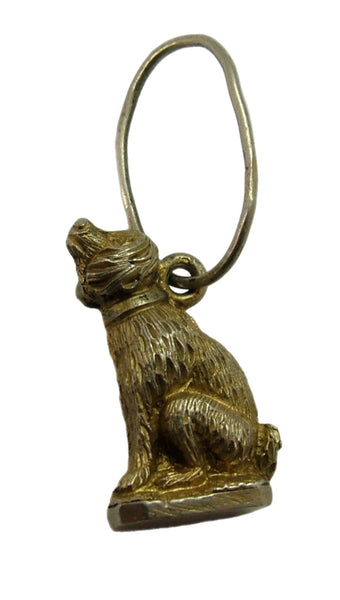 Antique Victorian Gilt Metal Dog Charm Antique Charm - Sandy's Vintage Charms