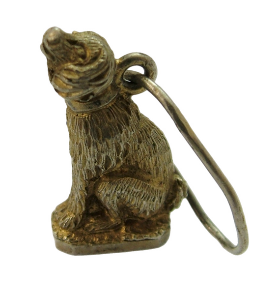 Antique Victorian Gilt Metal Dog Charm Antique Charm - Sandy's Vintage Charms