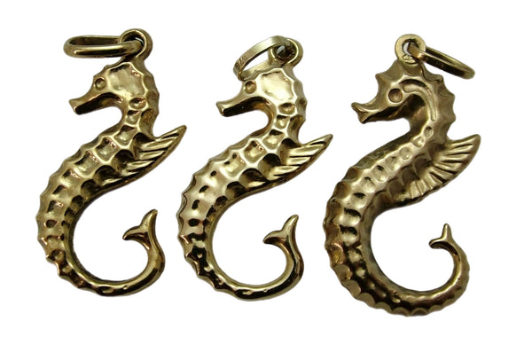 Vintage 1980's Hollow 9ct Gold Seahorse Charm Gold Charm - Sandy's Vintage Charms