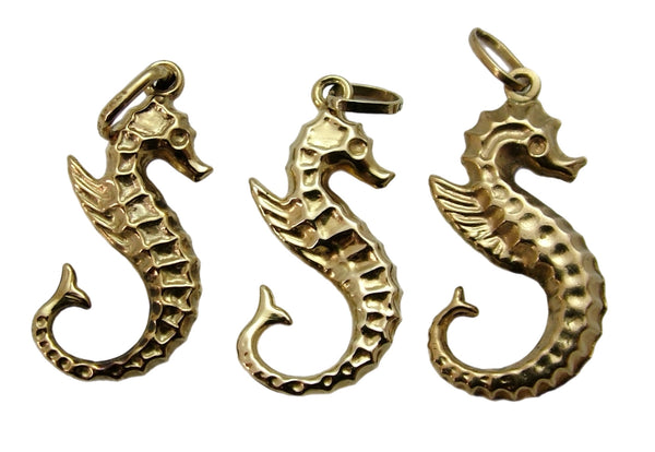 Vintage 1980's Hollow 9ct Gold Seahorse Charm Gold Charm - Sandy's Vintage Charms