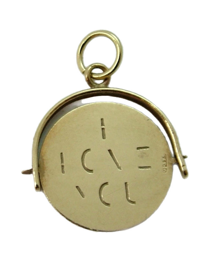 Vintage 1960's 9ct Gold “I Love You” Spinner Charm HM 1963 Gold Charm - Sandy's Vintage Charms