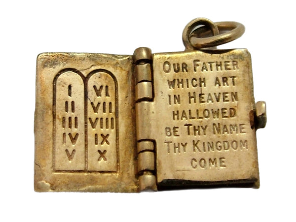 Vintage 1960's Opening 9ct Gold Bible Charm Gold Pages Inside HM 1964 Gold Charm - Sandy's Vintage Charms