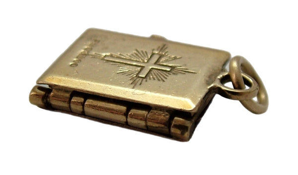 Vintage 1960's Opening 9ct Gold Bible Charm Gold Pages Inside HM 1964 Gold Charm - Sandy's Vintage Charms