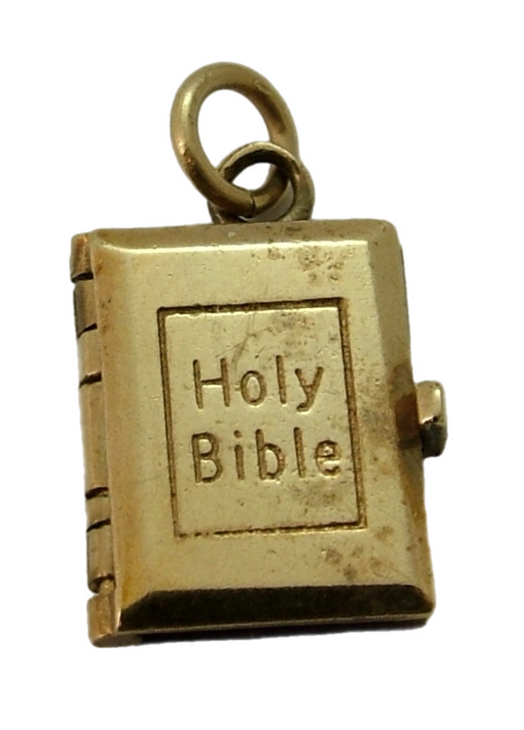 Vintage 1960's Opening 9ct Gold Bible Charm Gold Pages Inside HM 1964 Gold Charm - Sandy's Vintage Charms