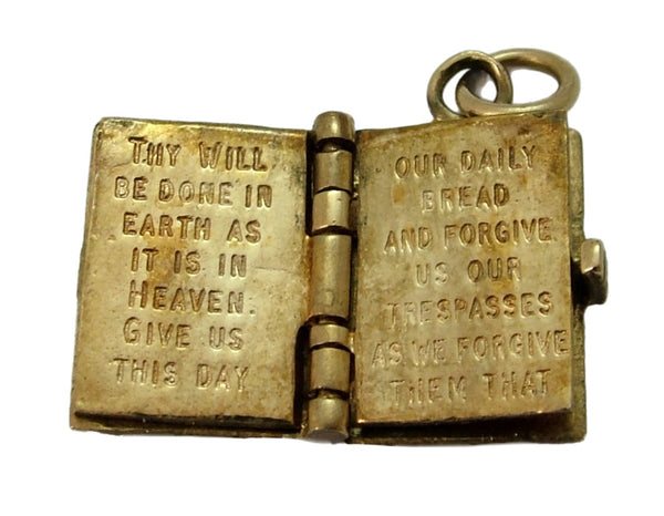 Vintage 1960's Opening 9ct Gold Bible Charm Gold Pages Inside HM 1964 Gold Charm - Sandy's Vintage Charms