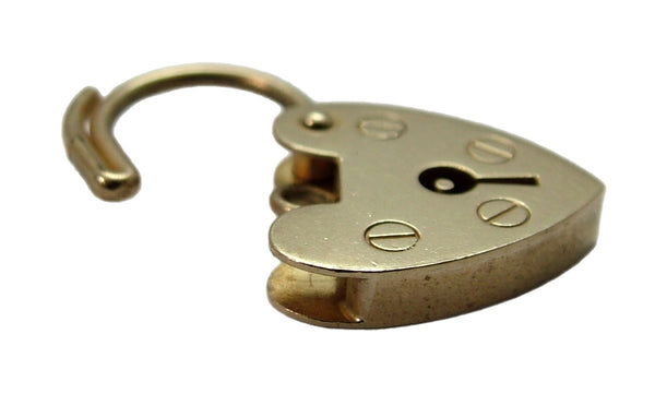Vintage 1970's 9ct Yellow Gold Heart Shaped Padlock Bracelet Fastener or Charm HM 1972 Gold Charm - Sandy's Vintage Charms