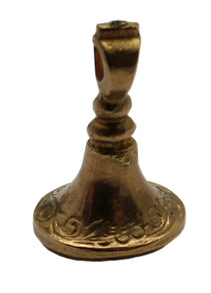 Antique Victorian Gilded Metal Fob Seal Charm “Thomas” Antique Charm - Sandy's Vintage Charms
