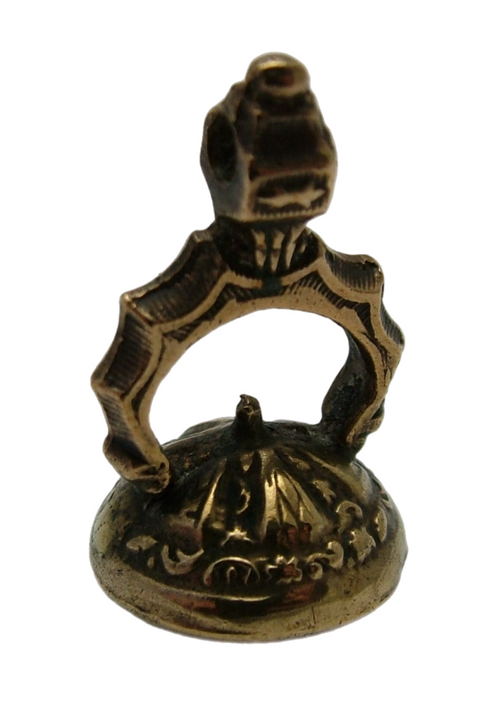 Antique Victorian Gilded Metal Fob Seal Charm Faux Amethyst Matrix “Emily” Antique Charm - Sandy's Vintage Charms