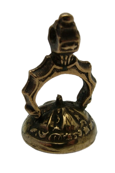 Antique Victorian Gilded Metal Fob Seal Charm Faux Amethyst Matrix “Emily” Antique Charm - Sandy's Vintage Charms