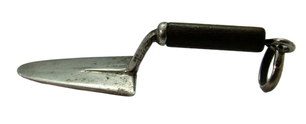 Large Vintage Italian 1980's Silver & Wooden Trowel Charm Silver Charm - Sandy's Vintage Charms