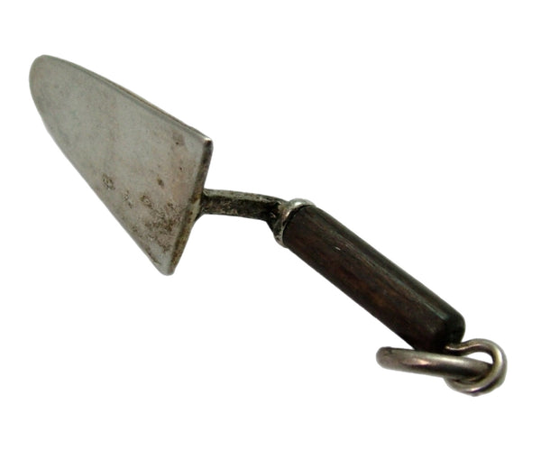 Large Vintage Italian 1980's Silver & Wooden Trowel Charm Silver Charm - Sandy's Vintage Charms