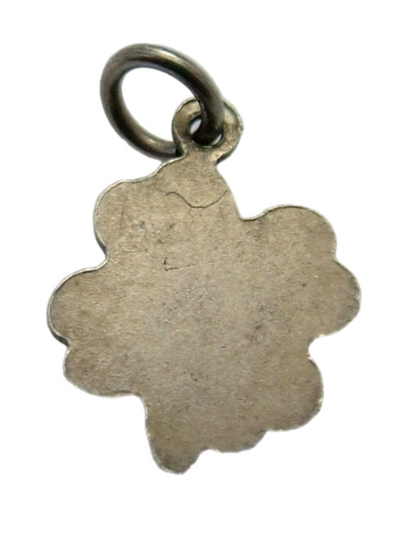 Small Vintage 1950's Silver & Green Enamel Four Leaf Clover and Ladybird Charm Enamel Charm - Sandy's Vintage Charms