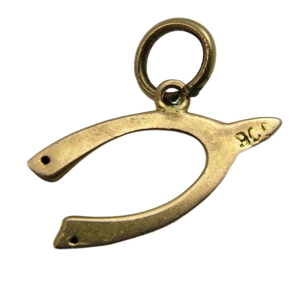 Small Antique Edwardian c1910 Hollow 9ct Rose Gold Wishbone Charm Antique Charm - Sandy's Vintage Charms