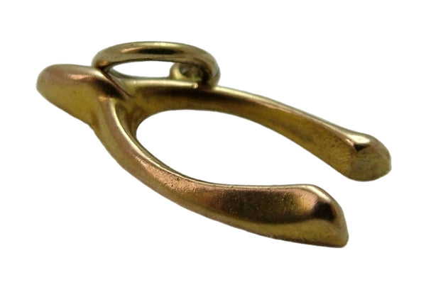 Small Antique Edwardian c1910 Hollow 9ct Rose Gold Wishbone Charm Antique Charm - Sandy's Vintage Charms