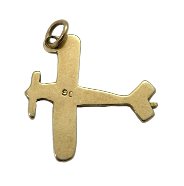 Antique WW1 c1917 Solid Flat 9ct Gold RAF Biplane Charm Gold Charm - Sandy's Vintage Charms
