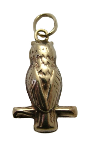 Vintage 1950's/60’s 9ct Gold Hollow Owl Charm