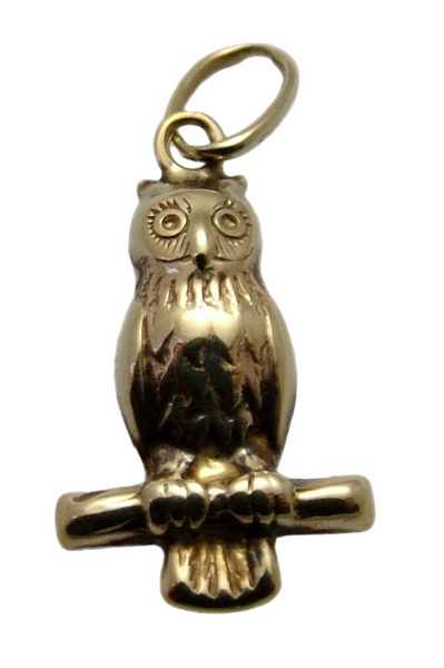 Vintage 1950's/60’s 9ct Gold Hollow Owl Charm