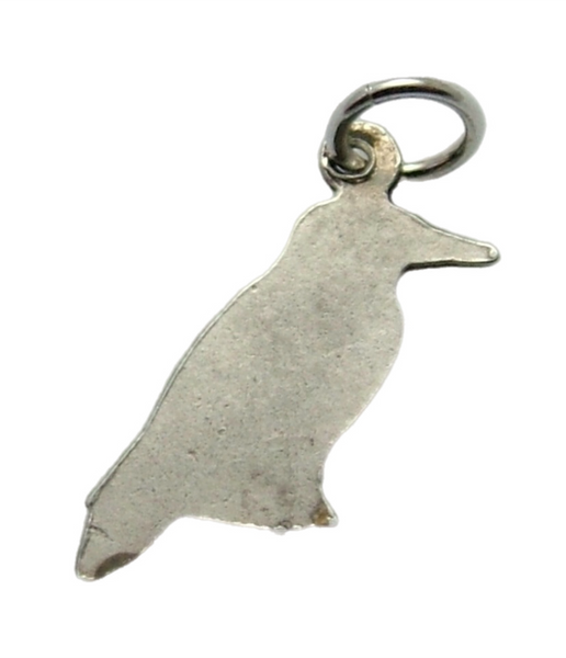 Vintage 1950's Silver & Enamel Crow Rook Raven Charm