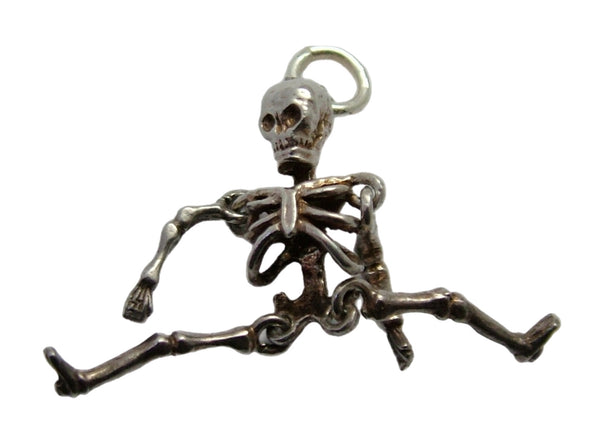 Vintage 1970's Silver Fully Articulated Skeleton Charm