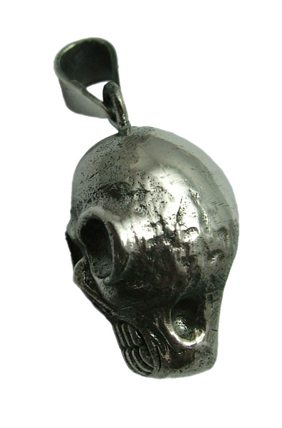 Modern Secondhand Heavy Solid Silver Skull Charm Silver Charm - Sandy's Vintage Charms
