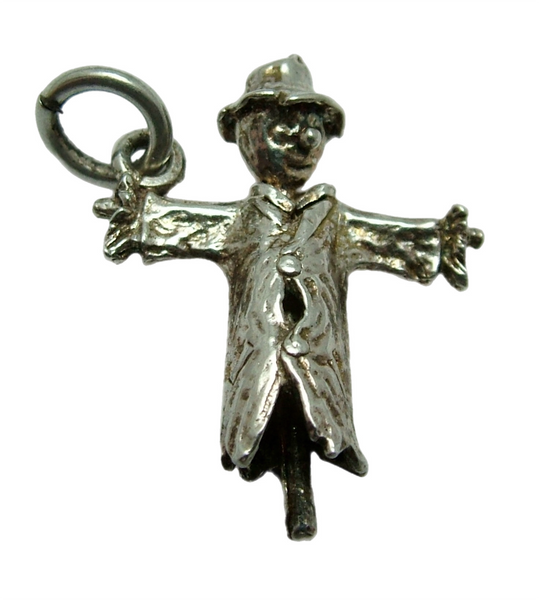 Vintage 1970's Solid Silver Moving Scarecrow Charm Silver Charm - Sandy's Vintage Charms