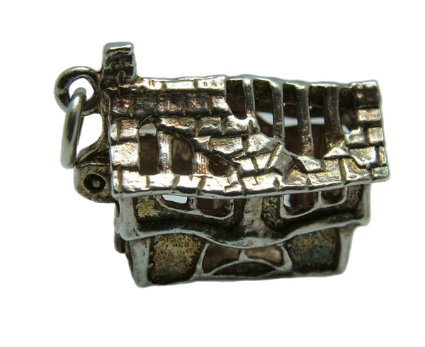 Vintage 1970's Silver Opening Haunted House Charm Ghoul Inside