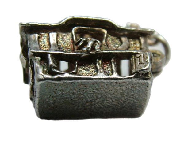 Vintage 1970's Silver Opening Haunted House Charm Ghoul Inside