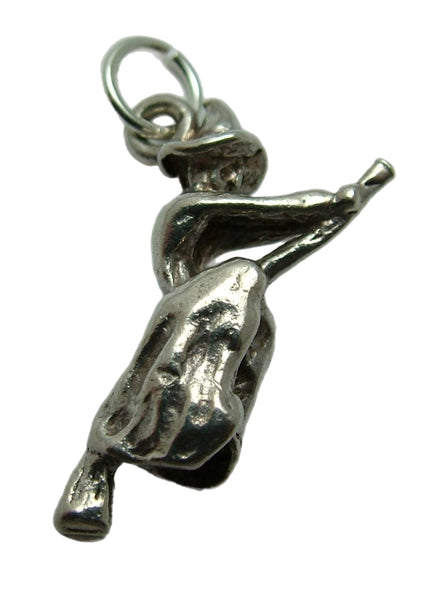 Vintage 1970's Solid Silver Witch on a Broomstick Charm Silver Charm - Sandy's Vintage Charms