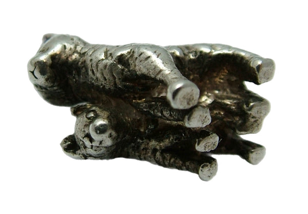 Vintage 1970's Solid Silver Mother Cat & Kitten Charm