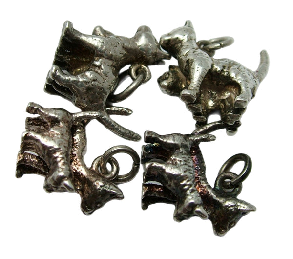 Vintage 1970's Solid Silver Mother Cat & Kitten Charm