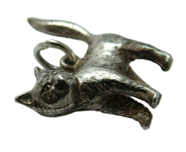 Vintage 1970's Solid Silver Standing Cat Charm