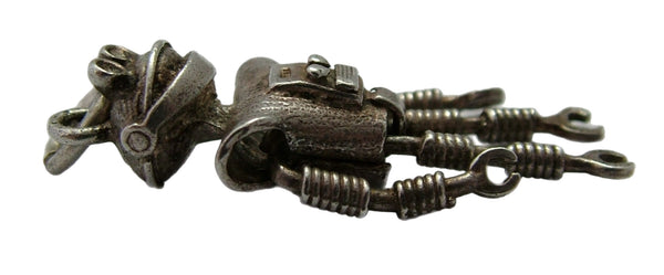 Vintage 1970's Silver Articulated Smash Martian Robot Charm Silver Charm - Sandy's Vintage Charms