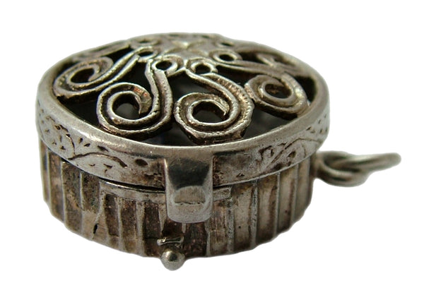 Vintage 1970's Silver Opening Charm Working Compass Inside